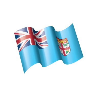 Fiji bayrak, beyaz bir arka plan üzerinde vektör çizim