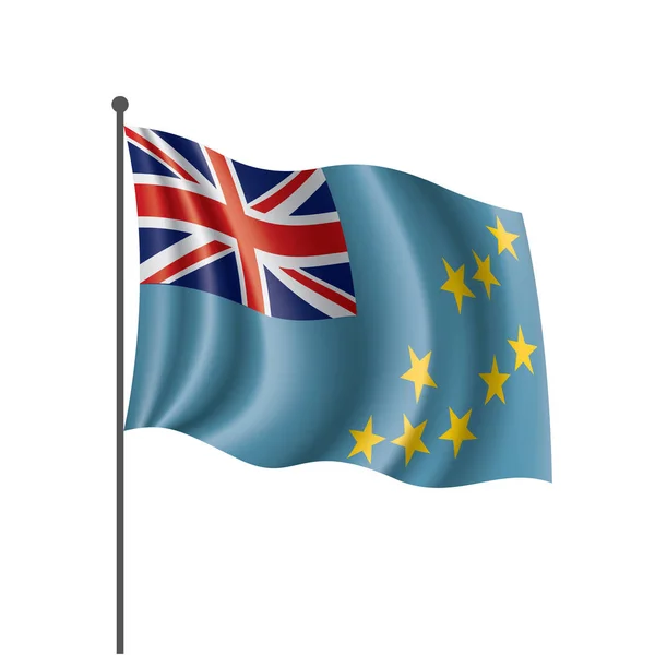 Tuvalu zászló, egy fehér háttér vektor illusztráció — Stock Vector