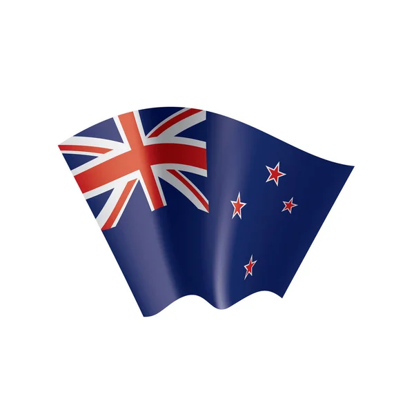 Bandiera Nuova Zelanda, illustrazione vettoriale su sfondo bianco — Vettoriale Stock