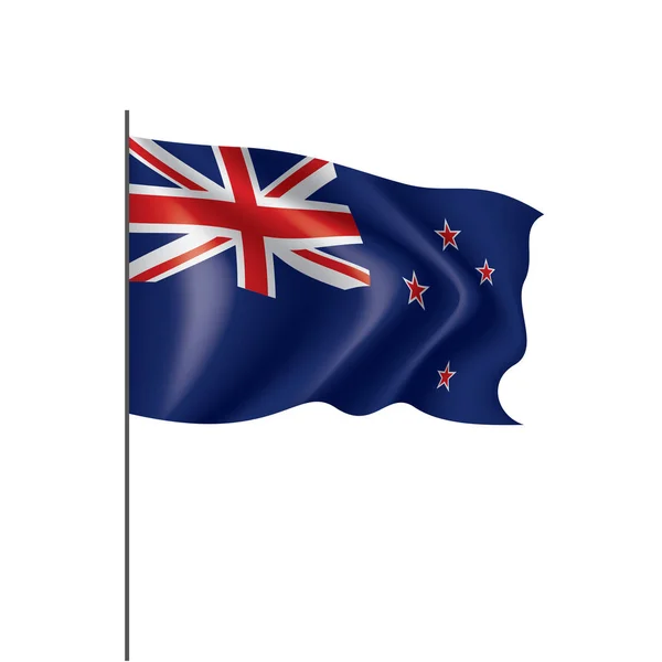 ニュージーランドの国旗白い背景のベクトルイラスト — ストックベクタ