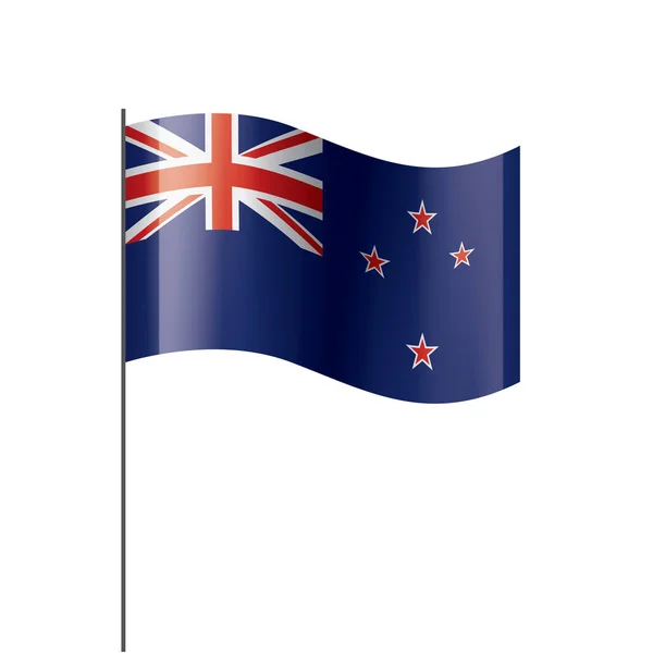 Nya Zeeland flagga, vektor illustration på en vit bakgrund — Stock vektor