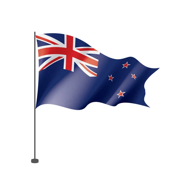 Bandiera Nuova Zelanda, illustrazione vettoriale su sfondo bianco — Vettoriale Stock