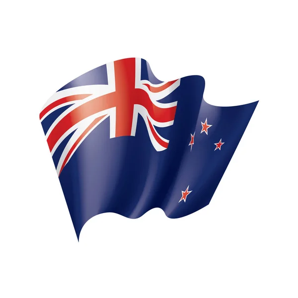 Neuseeländische Flagge, Vektorabbildung auf weißem Hintergrund — Stockvektor