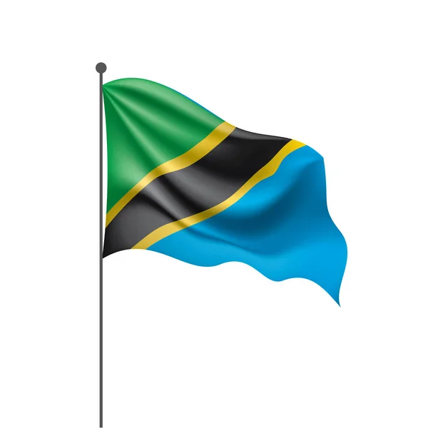 Drapeau Tanzanie, illustration vectorielle sur fond blanc — Image vectorielle