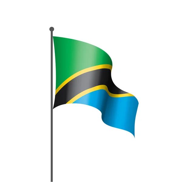 Tansania Flagge, Vektorabbildung auf weißem Hintergrund — Stockvektor