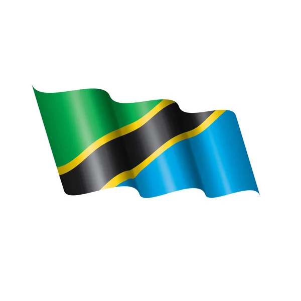 Bandera de Tanzania, ilustración vectorial sobre fondo blanco — Vector de stock