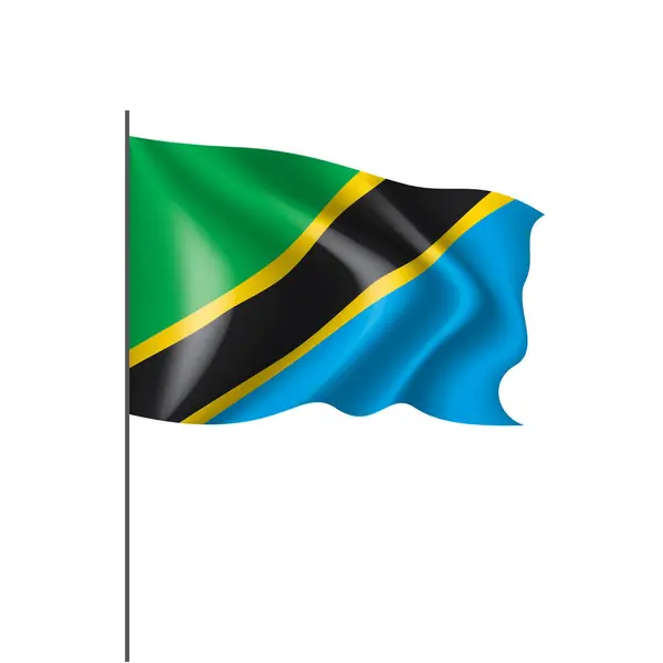 Tanzania flagga, vektorillustration på vit bakgrund — Stock vektor