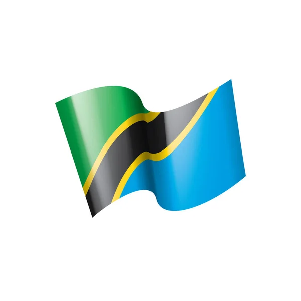 Флаг Танзании, векторная иллюстрация на белом фоне — стоковый вектор