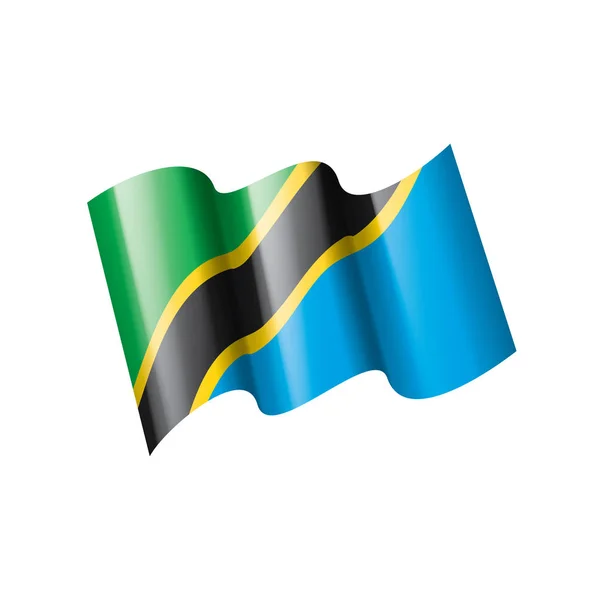 Bandera de Tanzania, ilustración vectorial sobre fondo blanco — Vector de stock