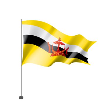 Brunei ulusal bayrak, beyaz bir arka plan üzerinde vektör çizim