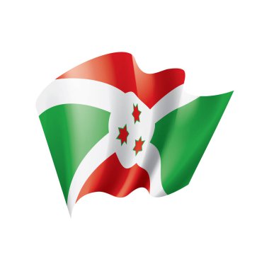 Burundi bayrağı, beyaz bir arka plan üzerinde vektör çizim