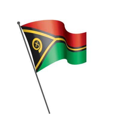 Vanuatu bayrağı, beyaz arkaplanda vektör çizimi