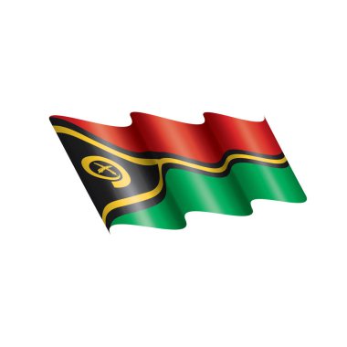 Vanuatu bayrağı, beyaz arkaplanda vektör çizimi
