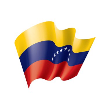 Venezuela bayrak, beyaz bir arka plan üzerinde vektör çizim