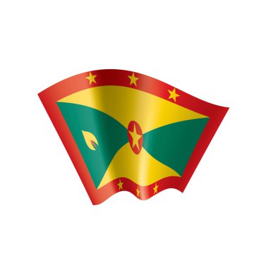 Grenada bayrağı, beyaz bir arka plan üzerinde vektör çizim