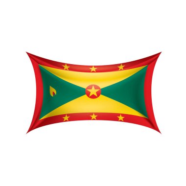 Grenada bayrağı, beyaz bir arka plan üzerinde vektör çizim