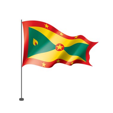 Grenada bayrağı, beyaz bir arka plan üzerinde vektör çizim