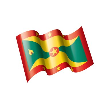 Grenada bayrağı, beyaz bir arka plan üzerinde vektör çizim