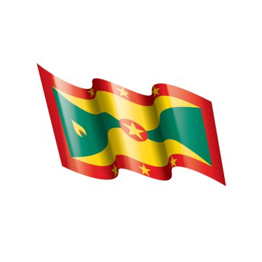 Grenada bayrağı, beyaz bir arka plan üzerinde vektör çizim