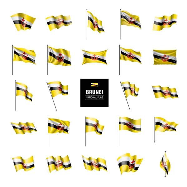 Brunei flag, vector illustration on a white background — Stock Vector