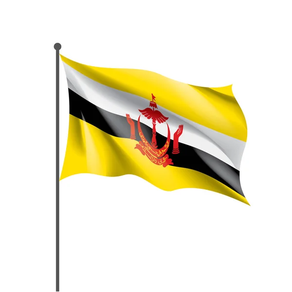 Brunei vlag, vector illustratie op een witte achtergrond — Stockvector