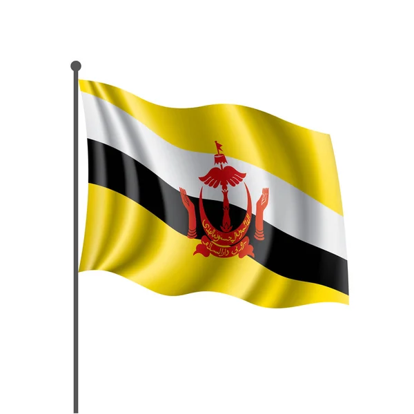 Brunei vlag, vector illustratie op een witte achtergrond — Stockvector