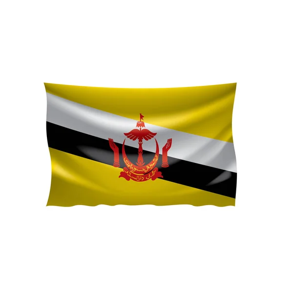 Bandera de Brunei, ilustración vectorial sobre fondo blanco — Vector de stock