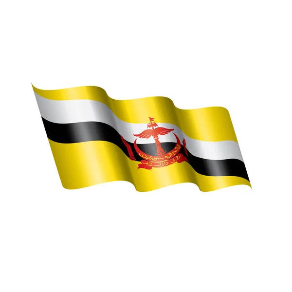 Σημαία Μπρουνέι, διανυσματική απεικόνιση σε λευκό φόντο — Διανυσματικό Αρχείο