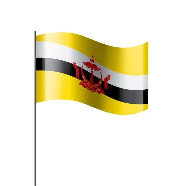 Bandera de Brunei, ilustración vectorial sobre fondo blanco — Vector de stock