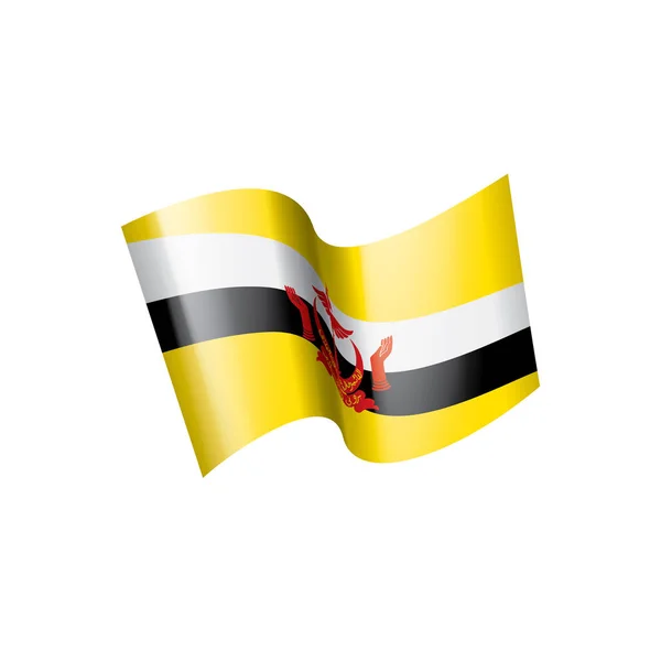 Bendera Brunei, ilustrasi vektor pada latar belakang putih - Stok Vektor