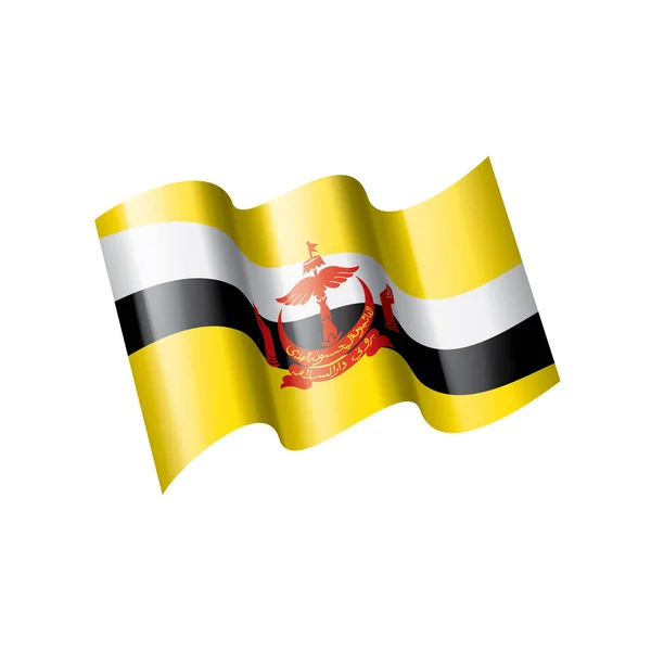 Brunei vlag, vector illustratie op een witte achtergrond — Stockvector