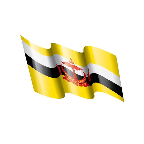 Brunei vlag, vector illustratie op een witte achtergrond — Stockvector