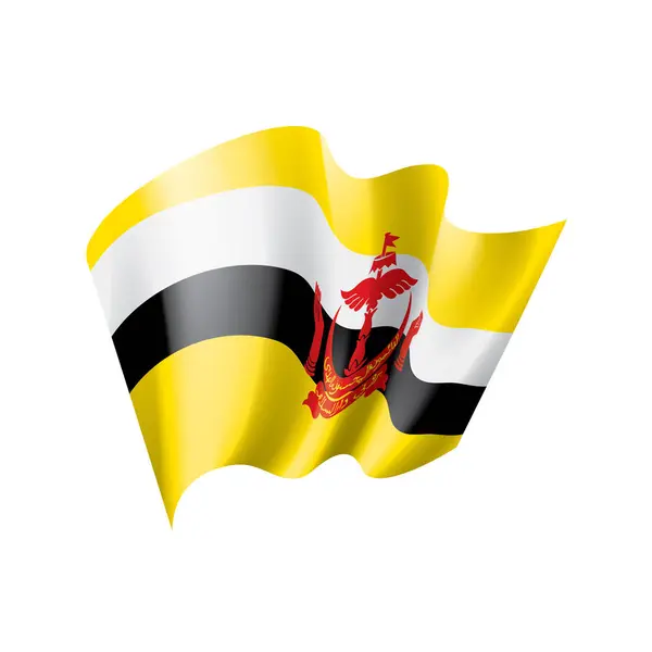 Bandera de Brunei, ilustración vectorial sobre fondo blanco — Vector de stock