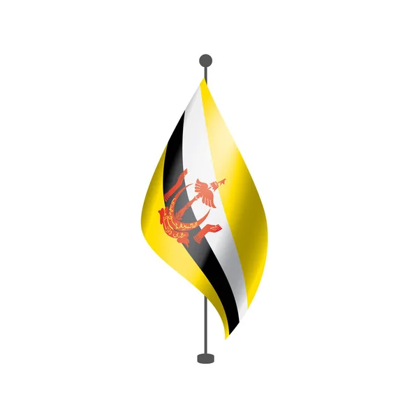 Brunei vlag, vector illustratie op een witte achtergrond — Stockvector