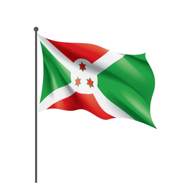 Burundische Flagge, Vektorabbildung auf weißem Hintergrund — Stockvektor
