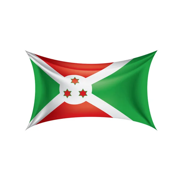Burundi bayrağı, beyaz bir arka plan üzerinde vektör çizim — Stok Vektör