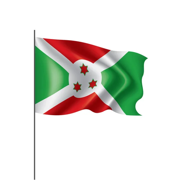 Burundische Flagge, Vektorabbildung auf weißem Hintergrund — Stockvektor