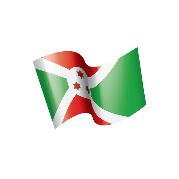 Bandera de Burundi, ilustración vectorial sobre fondo blanco — Vector de stock