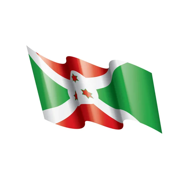 Vlajka Burundi, vektorové ilustrace na bílém pozadí — Stockový vektor