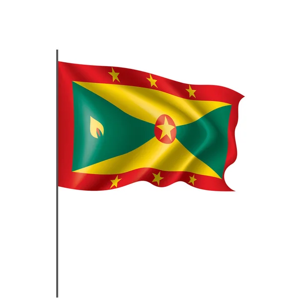 Grenada flagga, vektorillustration på vit bakgrund — Stock vektor