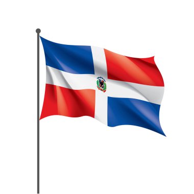 Dominicana bayrağı, beyaz bir arka plan üzerinde vektör çizim