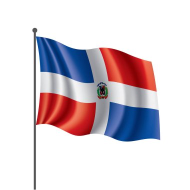 Dominicana bayrağı, beyaz bir arka plan üzerinde vektör çizim