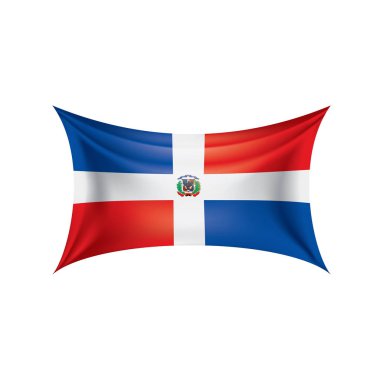 Dominicana bayrağı, beyaz bir arka plan üzerinde vektör çizim
