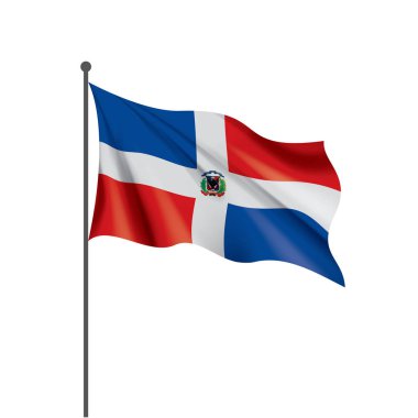 Dominicana bayrağı, beyaz bir arka plan üzerinde vektör çizim