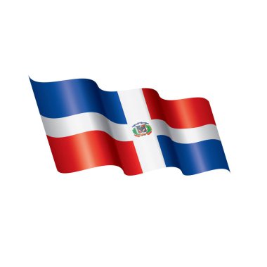 Dominicana ulusal bayrak, beyaz bir arka plan üzerinde vektör çizim