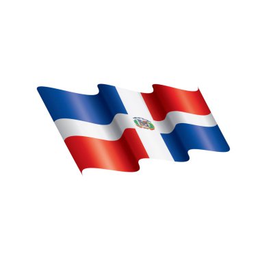 Dominicana bayrağı, beyaz bir arka plan üzerinde vektör çizim