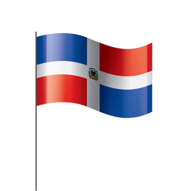 Dominicana bayrağı, beyaz bir arka plan üzerinde vektör çizim