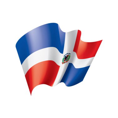 Dominicana bayrağı, beyaz bir arka plan üzerinde vektör çizim