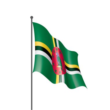 Dominica bayrağı, beyaz arkaplanda vektör illüstrasyonu