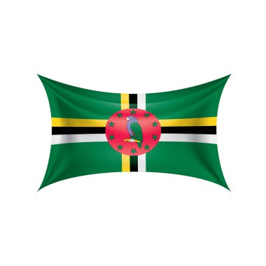 Dominica bayrağı, beyaz arkaplanda vektör illüstrasyonu
